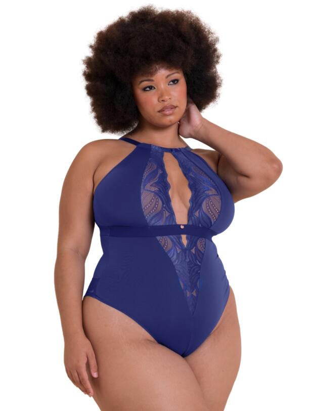 Scantilly by Curvy Kate Indulgence Multiway Stretch Lace Body Mazarine Blue 