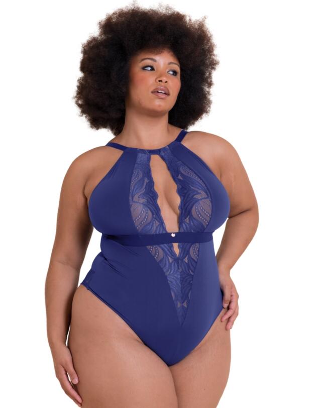 Scantilly by Curvy Kate Indulgence Multiway Stretch Lace Body Mazarine Blue 