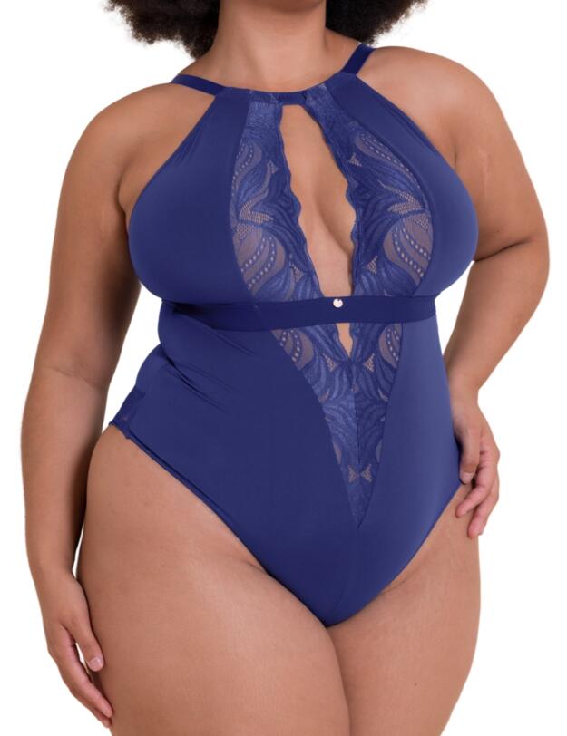 Scantilly by Curvy Kate Indulgence Multiway Stretch Lace Body Mazarine Blue 