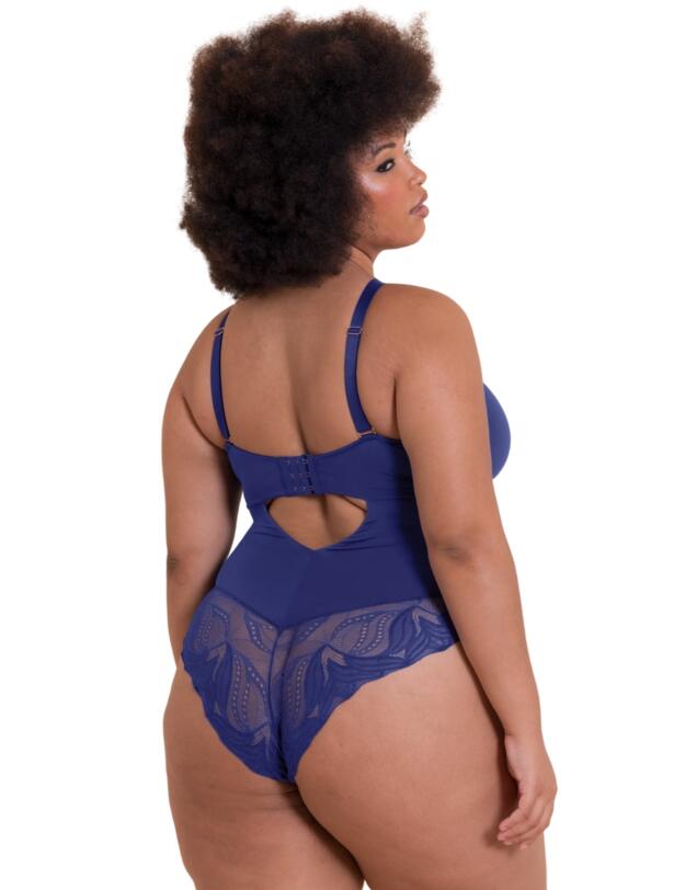 Scantilly by Curvy Kate Indulgence Multiway Stretch Lace Body Mazarine Blue 