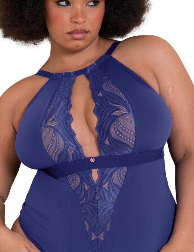 Scantilly by Curvy Kate Indulgence Multiway Stretch Lace Body Mazarine Blue 