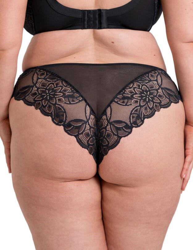 Curvy Kate Lovelace Brazilian Brief Black/Taupe 
