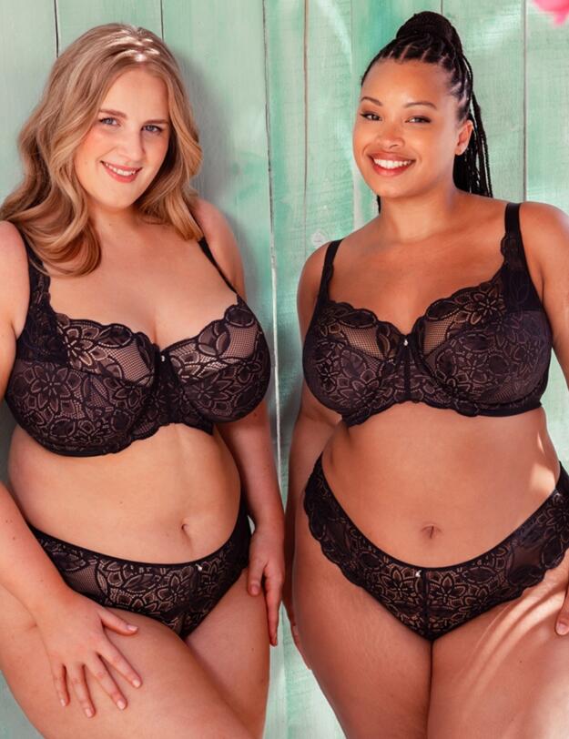 Curvy Kate Lovelace Side Support Balcony Bra Black/Taupe 