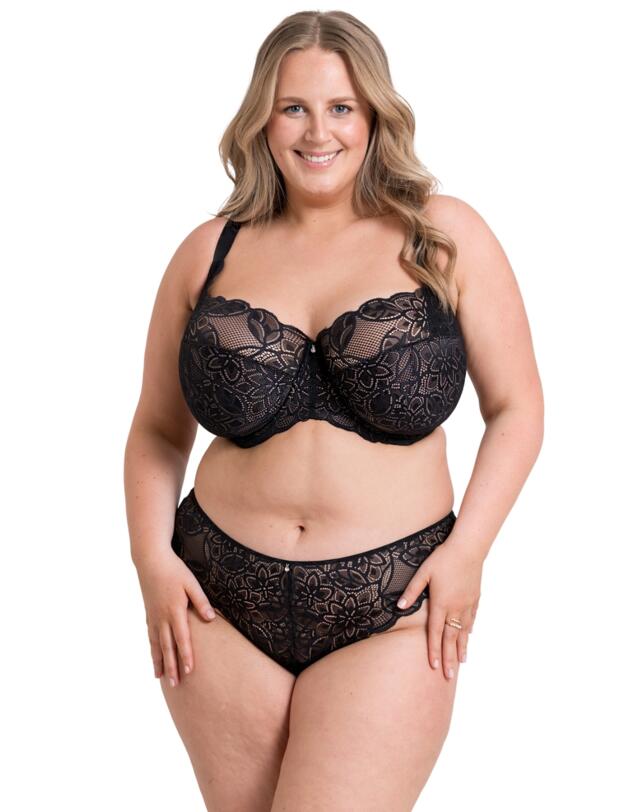 Curvy Kate Lovelace Side Support Balcony Bra Black/Taupe 
