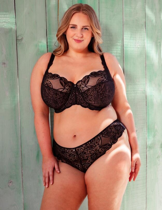 Curvy Kate Lovelace Side Support Balcony Bra Black/Taupe 