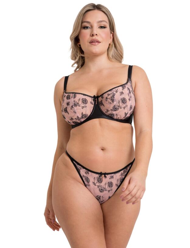 Scantilly by Curvy Kate Entwined Tanga Brief Black/Blush 