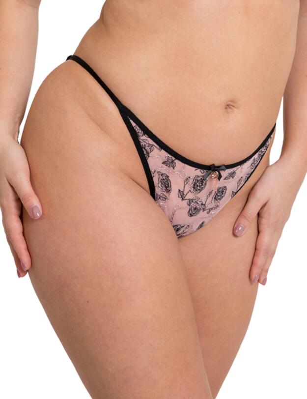 Scantilly by Curvy Kate Entwined Tanga Brief Black/Blush 