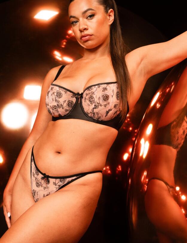 Scantilly by Curvy Kate Entwined Tanga Brief Black/Blush 