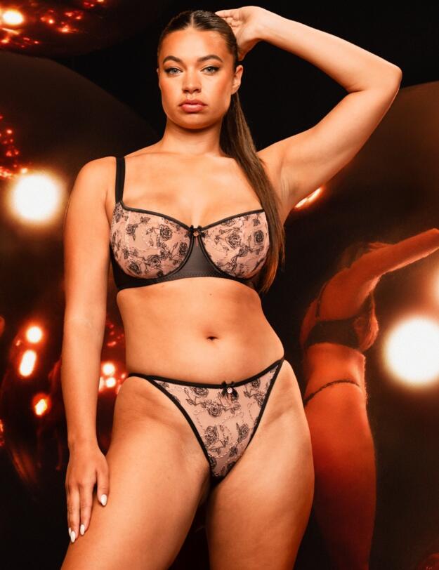 Scantilly by Curvy Kate Entwined Balcony Bra Black/Blush 
