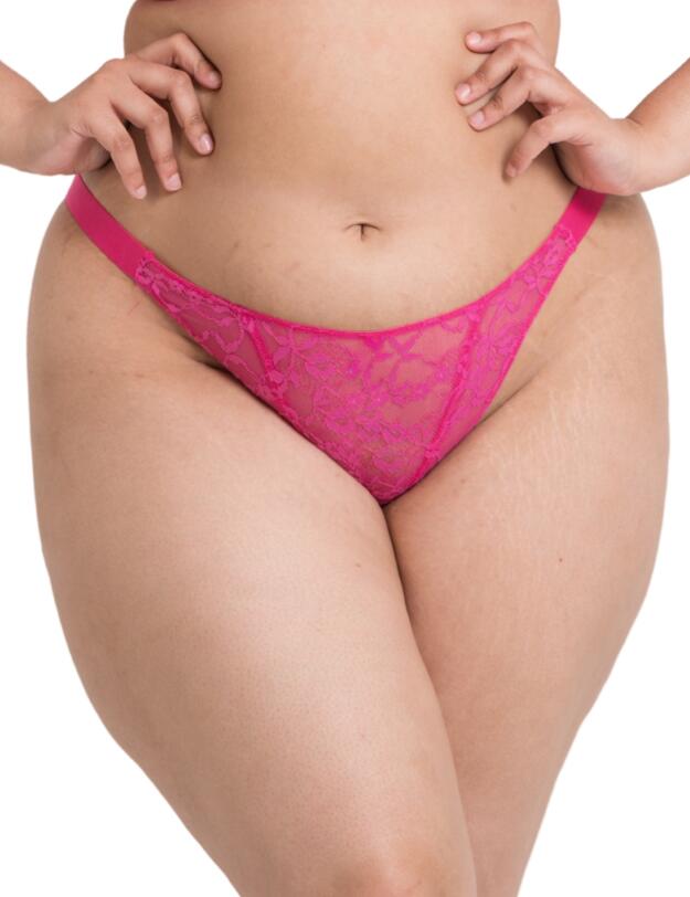Curvy Kate All Night Lace Tanga Brief Hot Pink/Blush