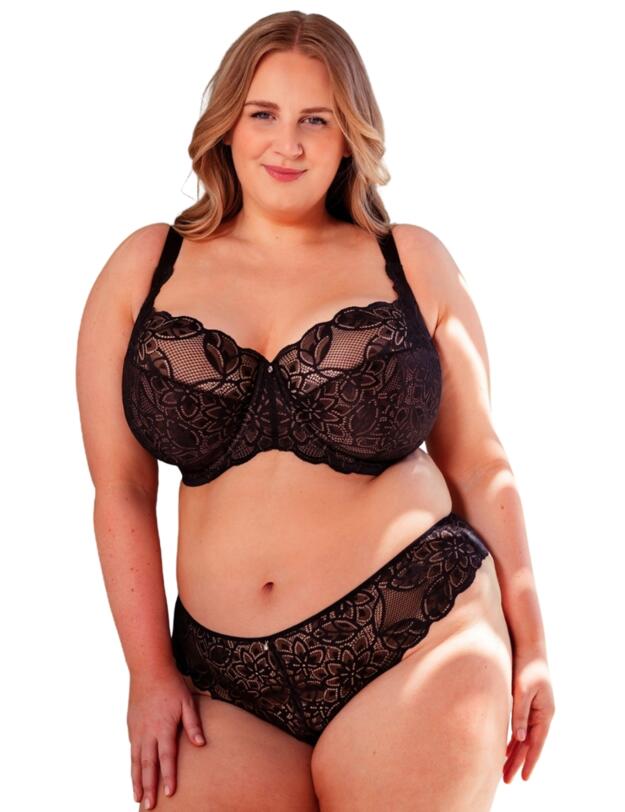 Curvy Kate Lovelace Brazilian Brief Black/Taupe 