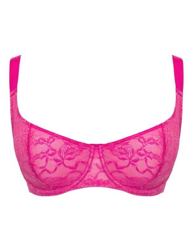 Curvy Kate All Night Lace Scooped Balcony Bra Hot Pink/Blush 