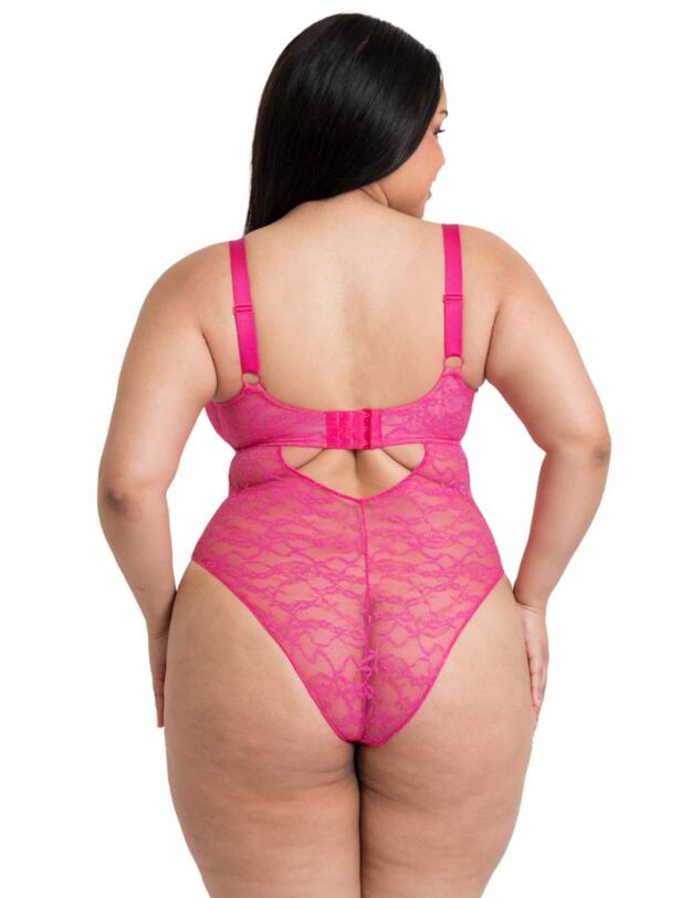Curvy Kate All Night Lace Plunge Body Hot Pink/Blush