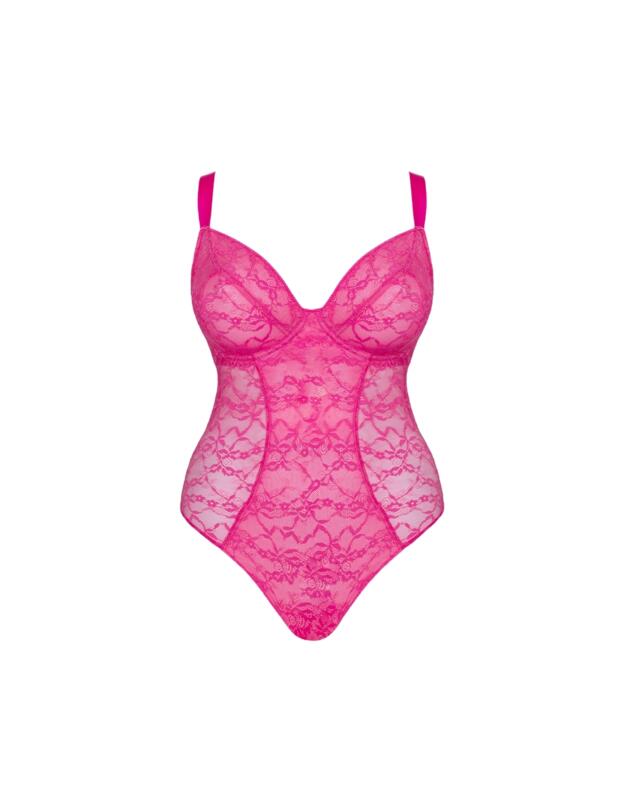 Curvy Kate All Night Lace Plunge Body Hot Pink/Blush