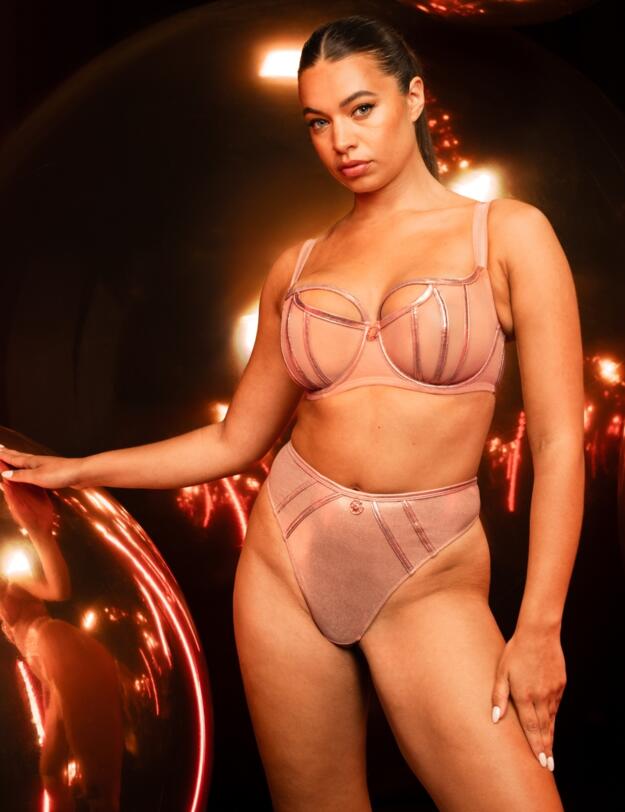 Scantilly by Curvy Kate Eos Thong Rose Gold 