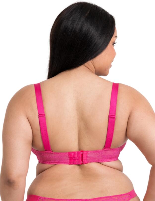 Curvy Kate All Night Lace Scooped Balcony Bra Hot Pink/Blush