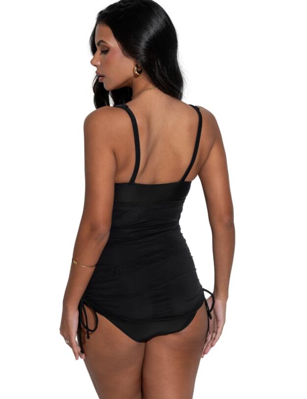 Pour Moi Dubai Adjustable Tummy Control Skirted Swimsuit Black