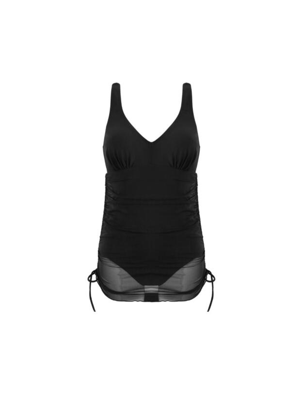 Pour Moi Dubai Adjustable Tummy Control Skirted Swimsuit Black