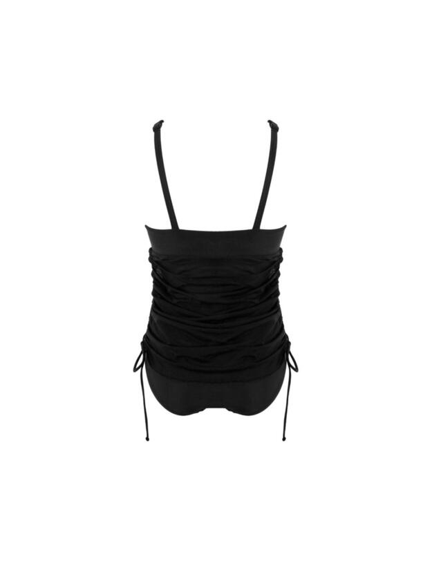 Pour Moi Dubai Adjustable Tummy Control Skirted Swimsuit Black