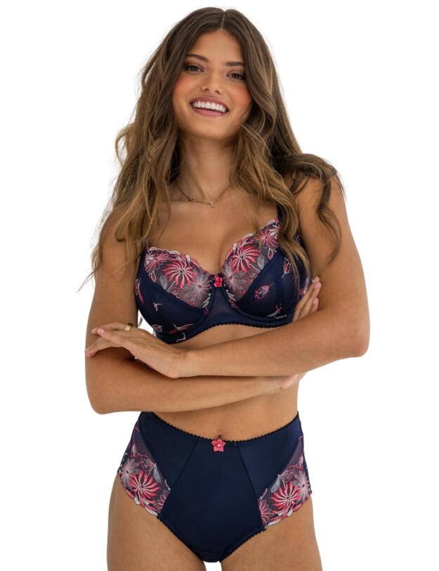 Pour Moi St Tropez High Waisted Brief Navy/Pink
