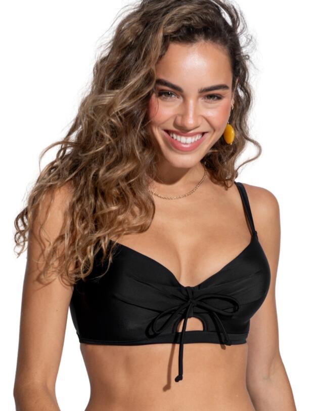 Pour Moi Maya Bay Padded Underwired Tie Bikini Top Black