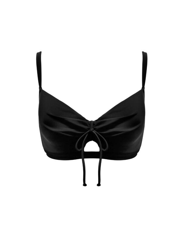 Pour Moi Maya Bay Padded Underwired Tie Bikini Top Black