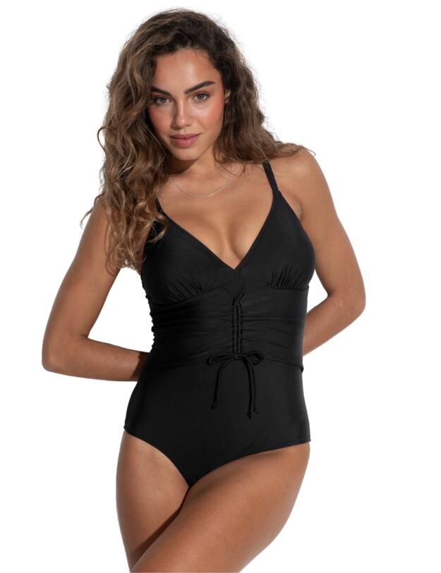 Pour Moi Maya Bay Adjustable Front Tummy Control Swimsuit Black