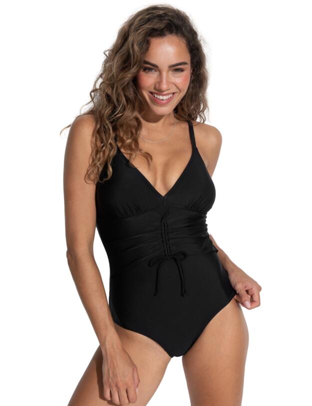 Pour Moi Maya Bay Adjustable Front Tummy Control Swimsuit Black