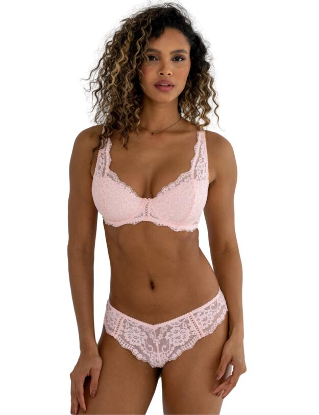 Pour Moi Fleur Lightly Padded High Apex Underwired Bra Soft Pink