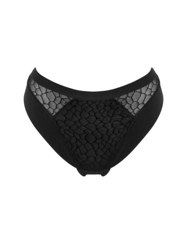 Pour Moi Geo Sculpt High Leg Brief Black