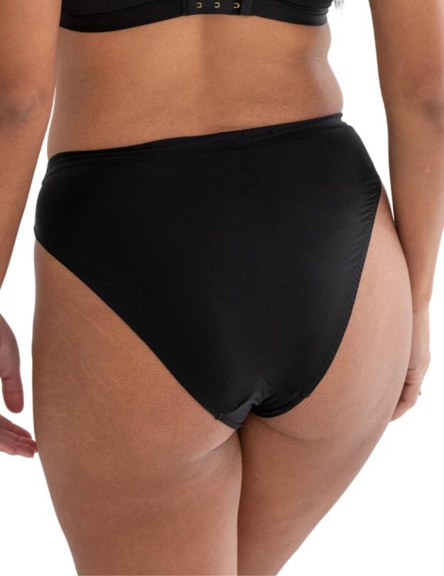 Pour Moi Geo Sculpt High Leg Brief Black
