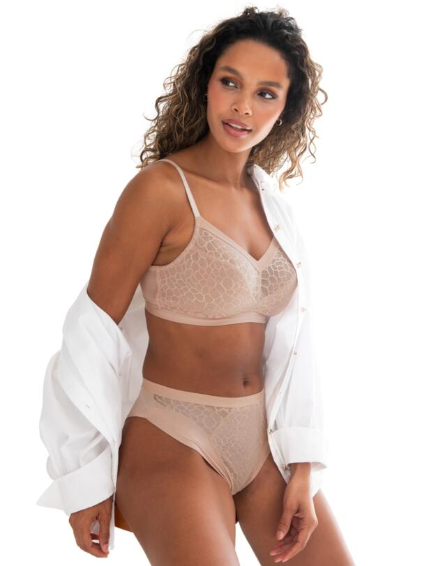Pour Moi Geo Sculpt Fuller Bust Wireless Bralette Toffee