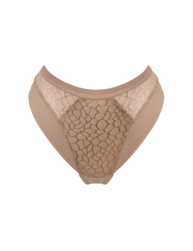 Pour Moi Geo Sculpt High Leg Brief Toffee