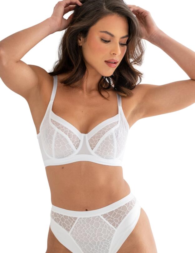 Pour Moi Geo Sculpt Underwired Bra White