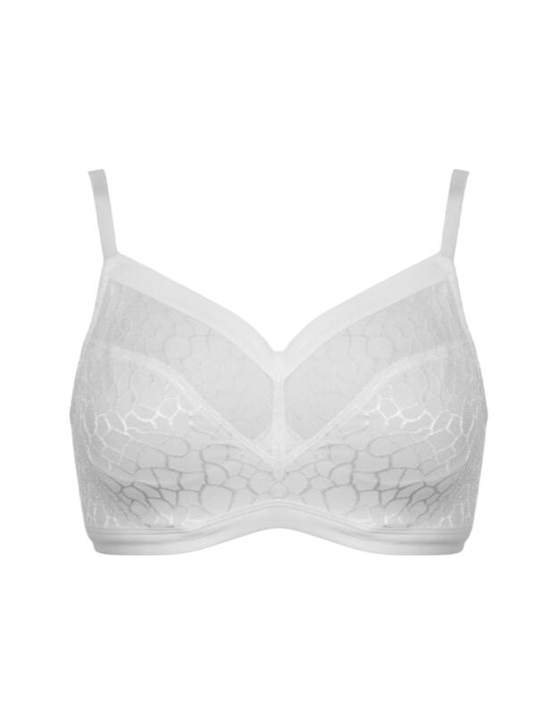 Pour Moi Geo Sculpt Fuller Bust Wireless Bralette White