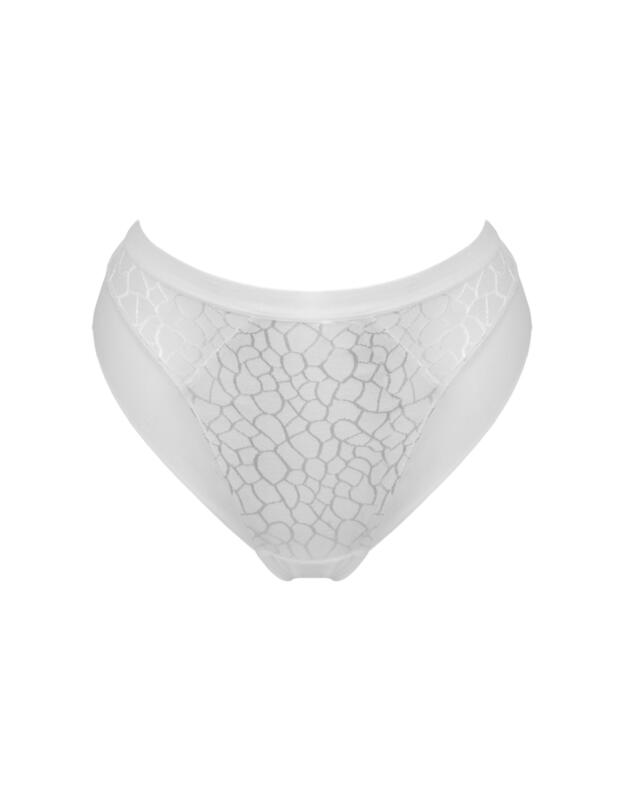 Pour Moi Geo Sculpt High Leg Brief White