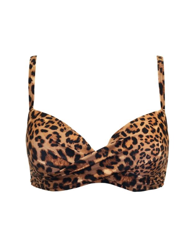 Pour Moi Free Spirit Twist Front Bikini Top Leopard