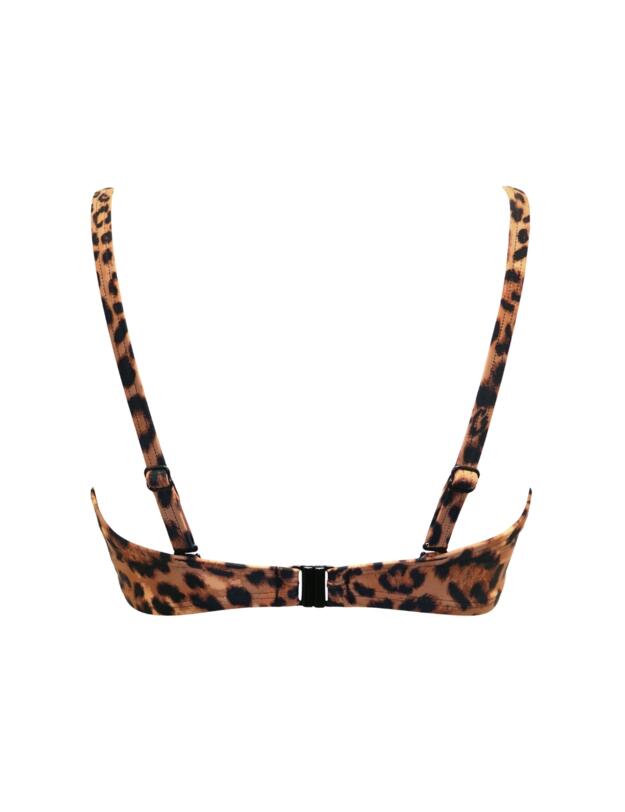 Pour Moi Free Spirit Twist Front Bikini Top Leopard