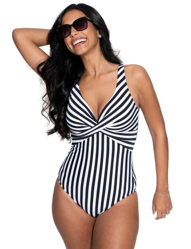 Pour Moi Indonesia Twist Front Ruched Tummy Control Swimsuit Mono