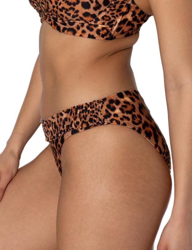Pour Moi Free Spirit Frill Waist Bikini Brief Leopard