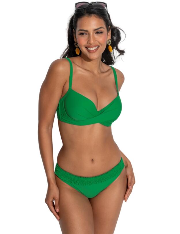 Pour Moi Free Spirit Twist Front Bikini Top Green