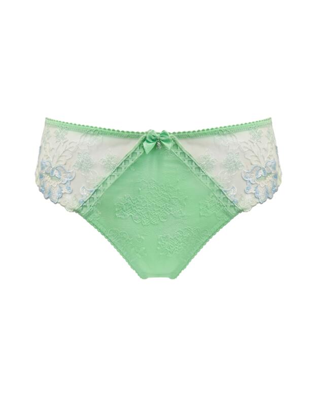 Pour Moi Sofia Embroidered Lace Brief Pistachio/Blue
