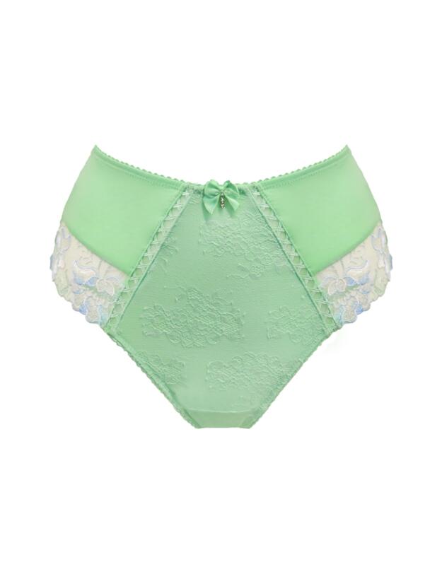 Pour Moi Sofia Lace Embroidered Deep Brief Pistachio/Blue