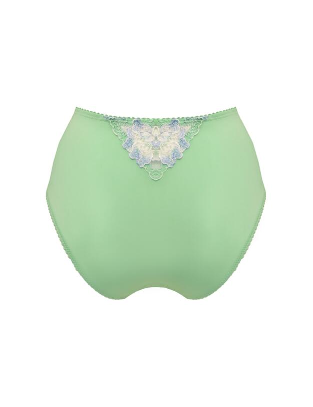 Pour Moi Sofia Lace Embroidered Deep Brief Pistachio/Blue