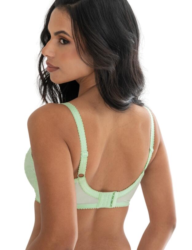 Pour Moi Sofia Lace Embroidered Side Support Bra Pistachio/Blue 