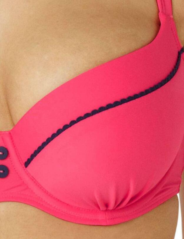 CW0192 Cleo Lucille Balcony Bikini Top Coral - CW0192 Balcony Top