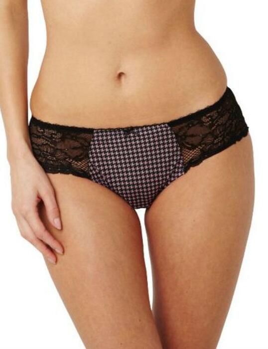 6952 Panache Jasmine Brief - 6952 Black Pink Check Print