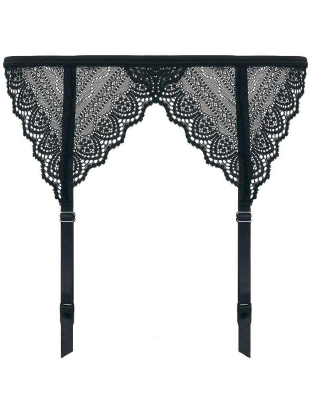 W02AW Wonderbra Glamour Line Suspender Black - W02AW Suspender Belt