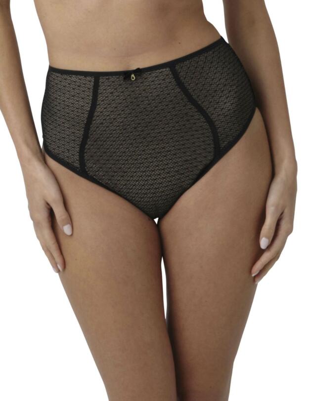 9035 Panache Black Esme High Waist Brief  - 9035 Black/Nude