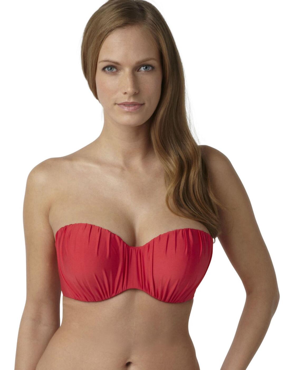 SW0833 Panache Marina Bandeau Bikini Top - SW0833 Red